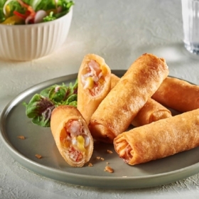 Chả giò + súp tôm cua