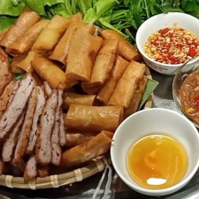 Khai vị 3 món: Chả giò + cá thác lác + chạo tôm