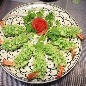 Tôm chiên cốm Hà Nội